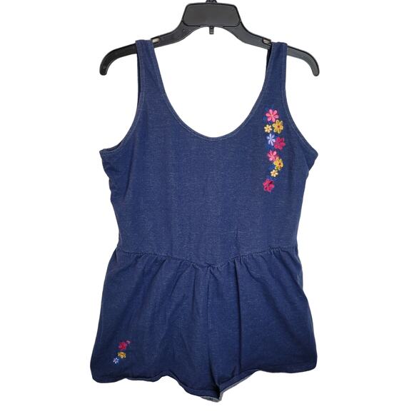 Blair Blue Embroidered Floral One Piece Bathing Suit Swimsuit Women's Size 18W - Picture 1 of 10